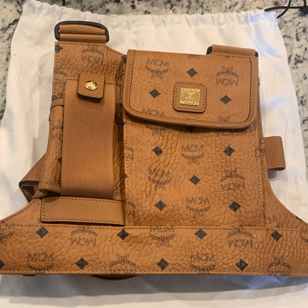 MCM Brown Logo chest rig Bag